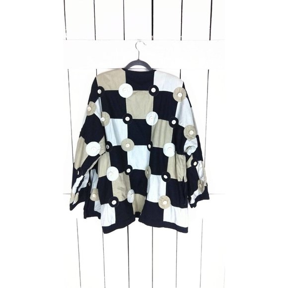Vintage Yak Magik oversized checkered patchwork button cotton jacket - Picture 2 of 6